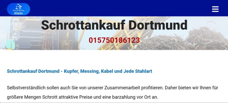 Schrottankauf in Dortmund- machen Sie Ihr Schrott zu Bargeld