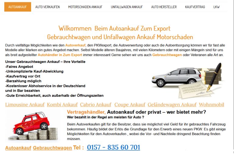 Autoankauf Villingen-Schwenningen: Auto verkaufen für den Export